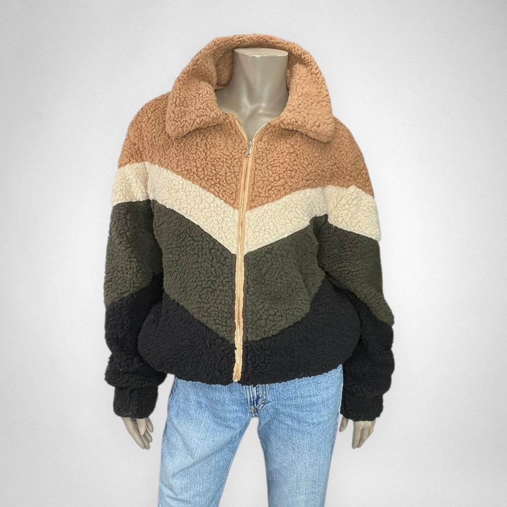 NWT SHE +‎ SKY Colorblock Fleece Jacket 1XL